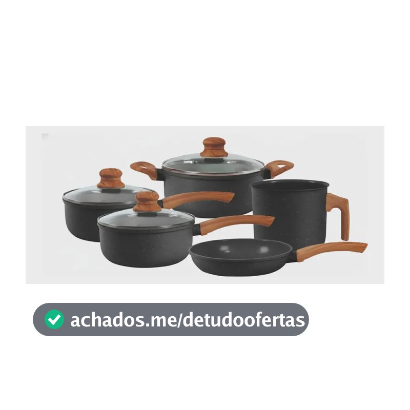 Jogo De Panelas Cerâmico Triplo Indução Tuut Ecoglid 5 Peças Cor Preto Granito
