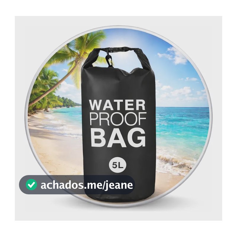 Bolsa Saco Estanque 5 Litros Impermeável Bag Pesca Camping Preto