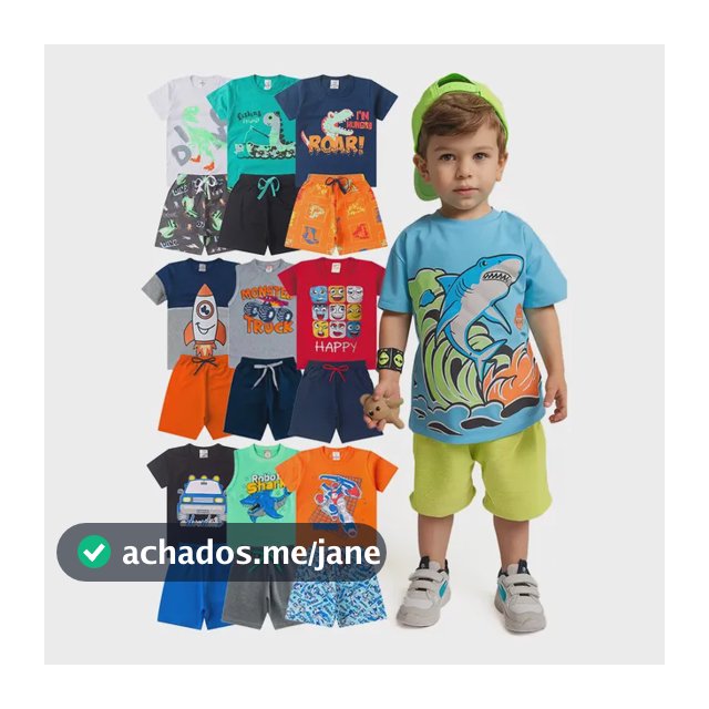 Kit Sortido 10 Peças Roupas Infantil Menino Verão 5 Conjunto