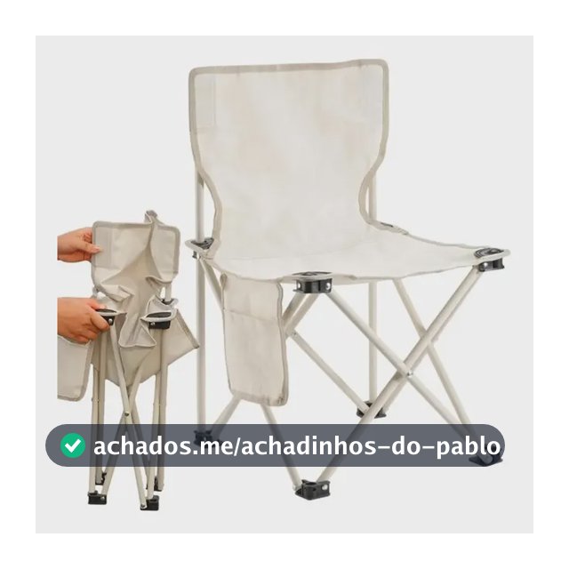 Cadeira Camping Praia 74cm Banqueta Dobrável Bege