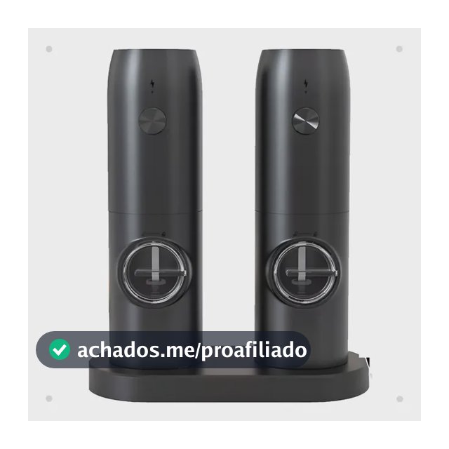 Moedor Eletrico Luatek Lk-8118 Saleiro Pimenteiro Preto Kit 2 pecas com base
