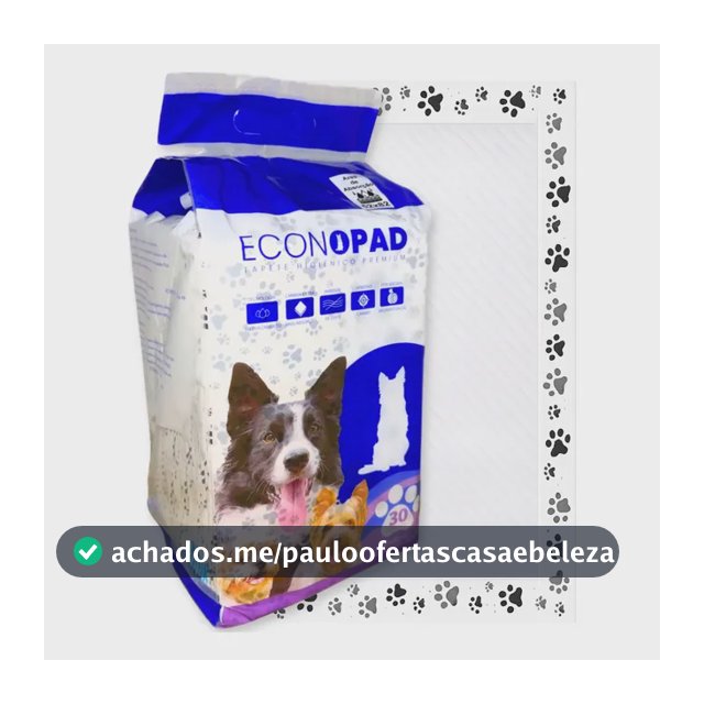 Tapete Higiênico Sanitário Cães 30un 90x60 Econopad Branco Branco