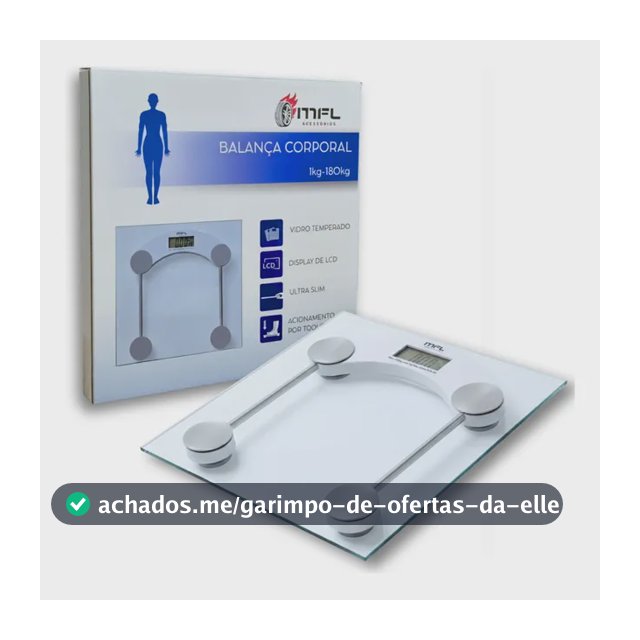 Balaça Digital Vidro Ate 180kg Banheiro Academia Com Medidor De Temperatura Pilhas Marca MFL