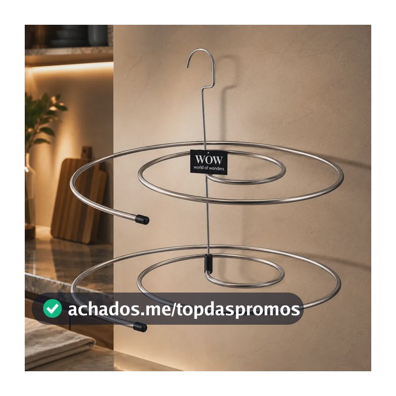 Kit 2 Varal Espiral Inox Secagem Fácil Cabide Redondo Lençol Wow World Of Wonders