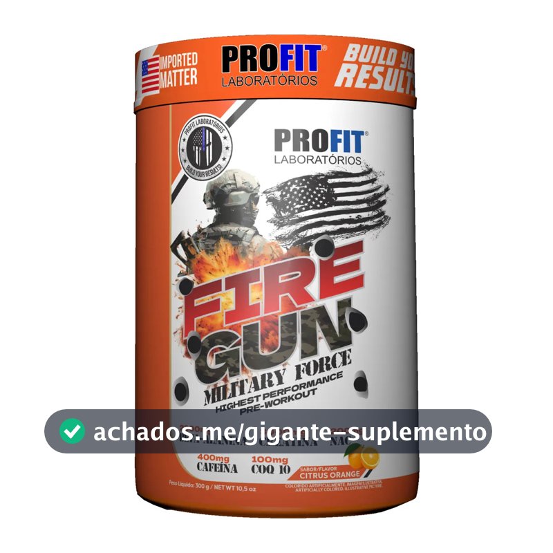 Pré Treino Fire Gun 300g Military Force - Profitlabs Citrus Orange