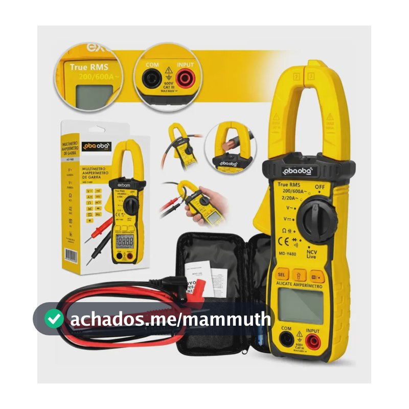 Alicate Amperímetro Digital True Rms Automático Ncv + Estojo
