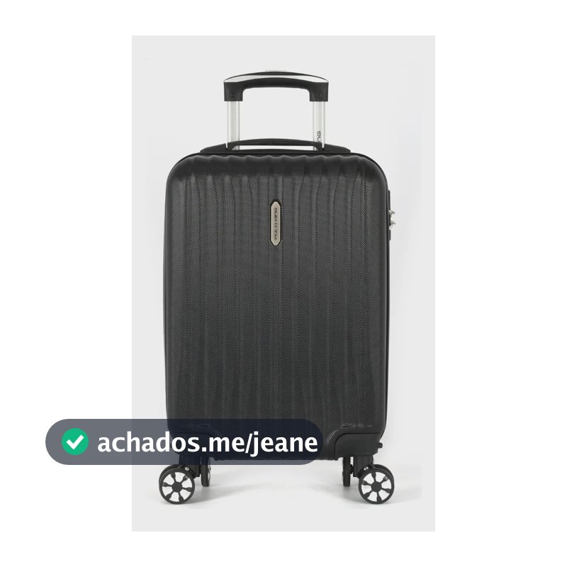 Mala De Bordo Viagem Pequena 19 Poloking Bristol Preto Liso