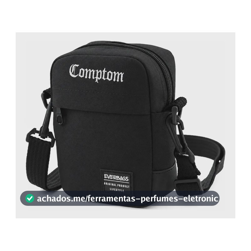 Shoulder Bag Bolsa Transversal Pochete Academia Treino Viagem Passeio Esportivo Porta Documento Carteira Resistente Reforçada Cor Preto