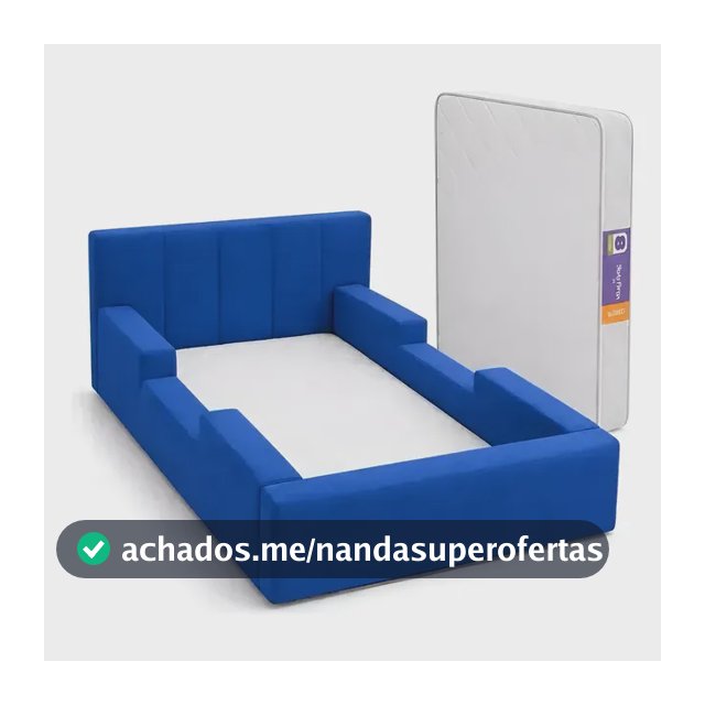 Berço Lily Montessori C/ Colchão Sistema Em Velcro Segur 006 Azul