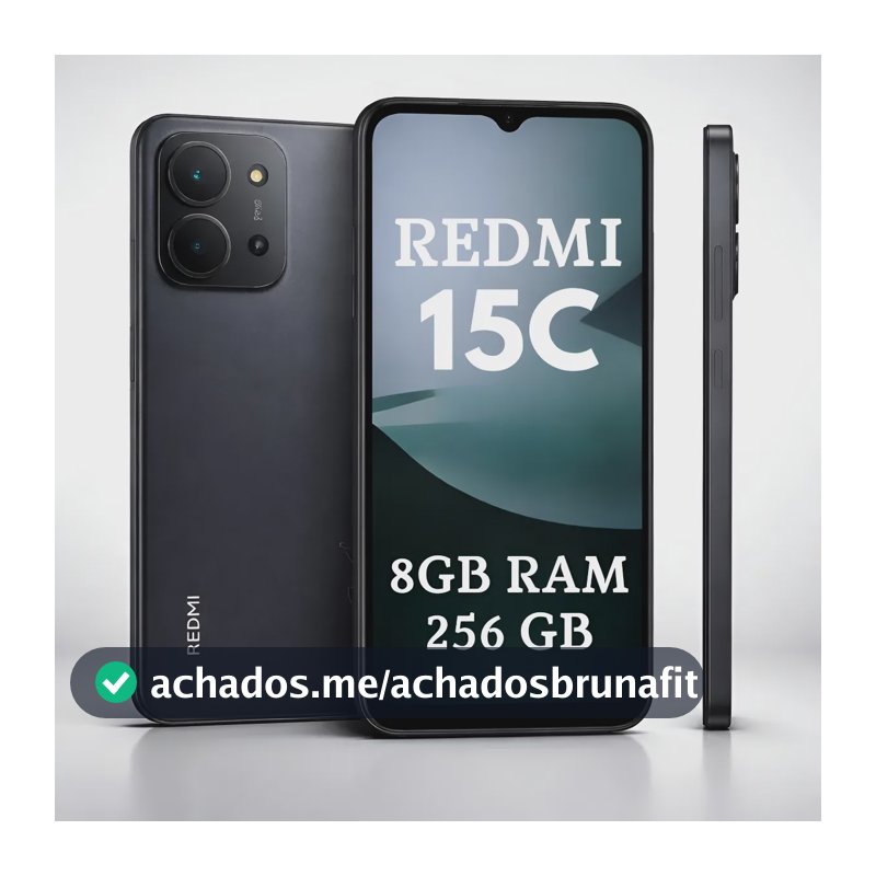 Xiaomi Redmi 15c 256gb 8gb RAM + estojo+carregador 33w preto