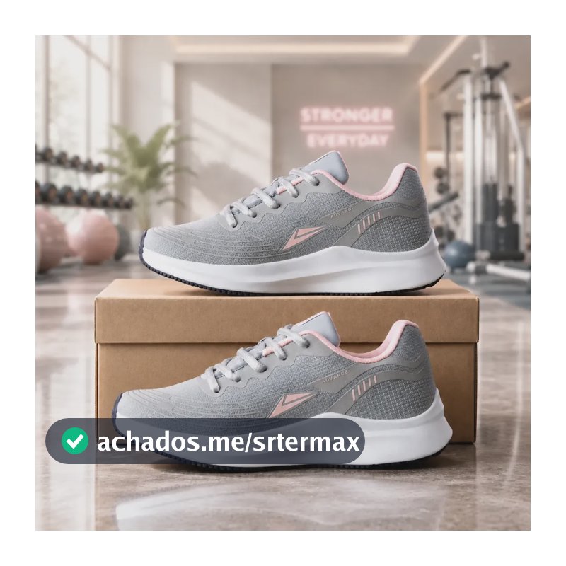 Tênis Sneeks Feminino Casual Academia Treino Promoção Cinza/rosa Sneeks 36,0 Br