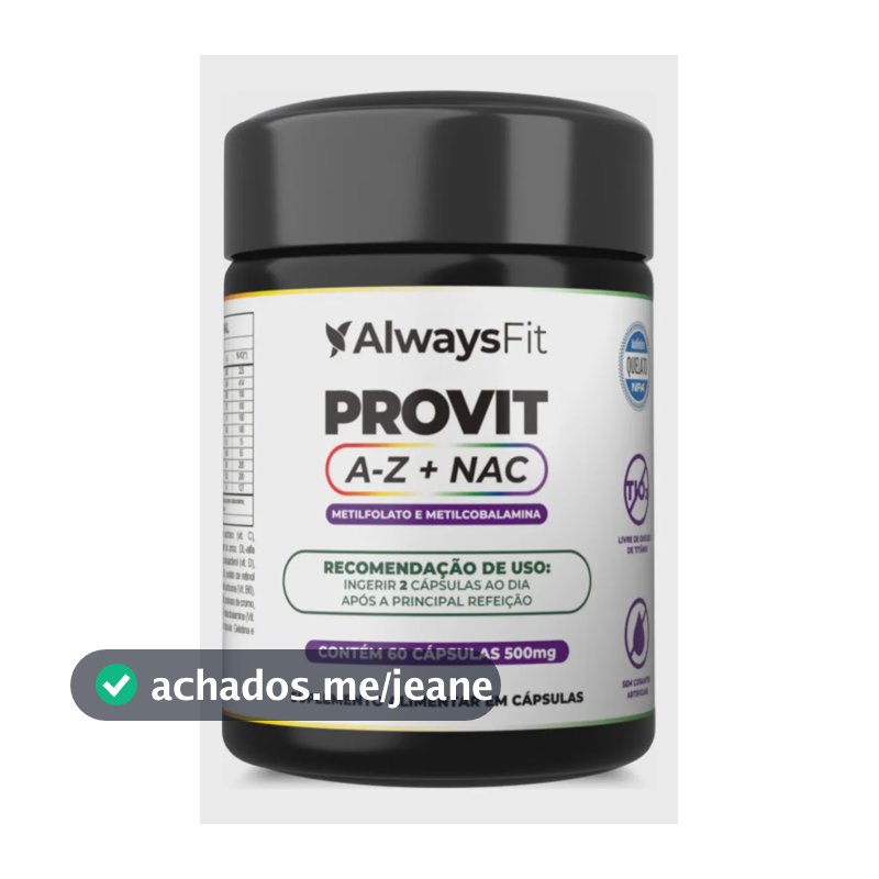 ProVit A-Z + NAC AlwaysFit | Multivitamínico Fórmula Metilada + Minerais Quelados + N-Acetilcisteína | 60 Cápsulas