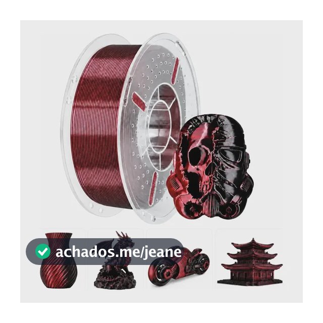 Filamento Pla Impressão 3d Silk Bicolor/tricolor 1kg--sol3d Preto/vermelho