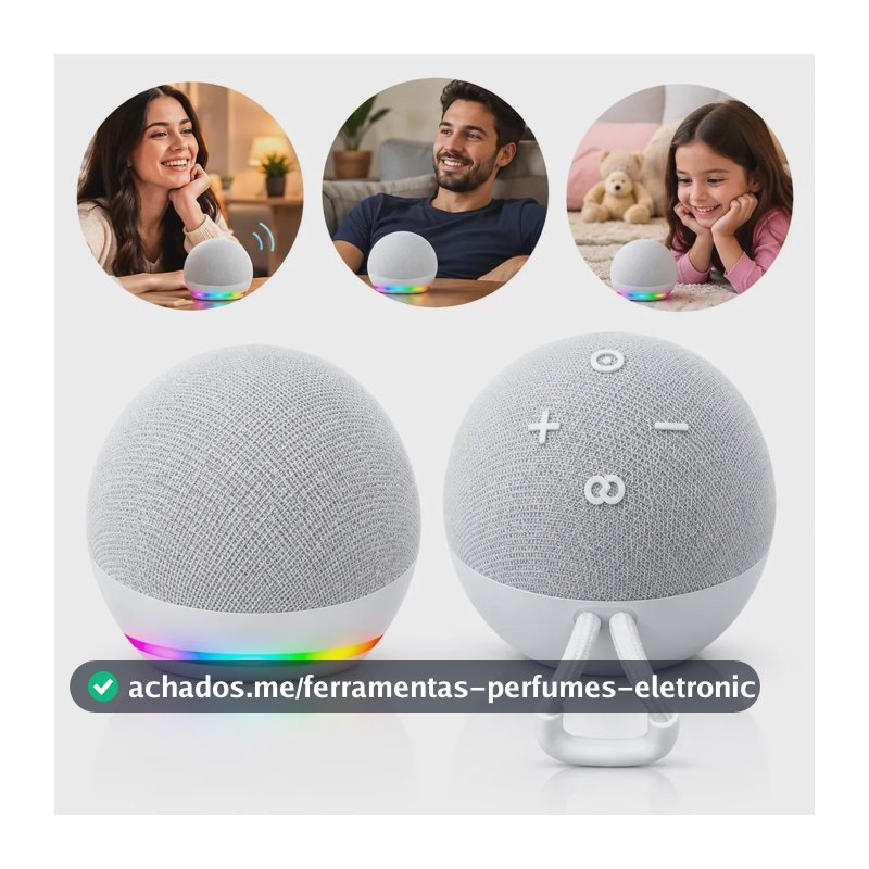Alaxe Caixa De Som Inteligente Comando Voz Portátil Bluetooth LED RGB Compatível Com Aplicativo Alexa No Celular Som Sem Fio Compacta Para Casa Quarto Escritório Música Smartphone Branco