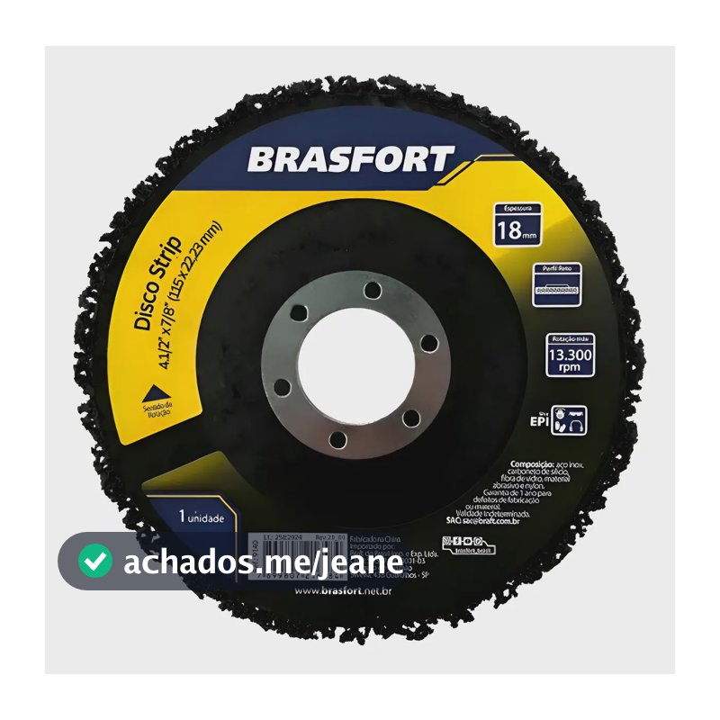 Disco Flap P/ Limpeza Strip 4.1/2 Brasfort Ref: 9140 Cor Preto