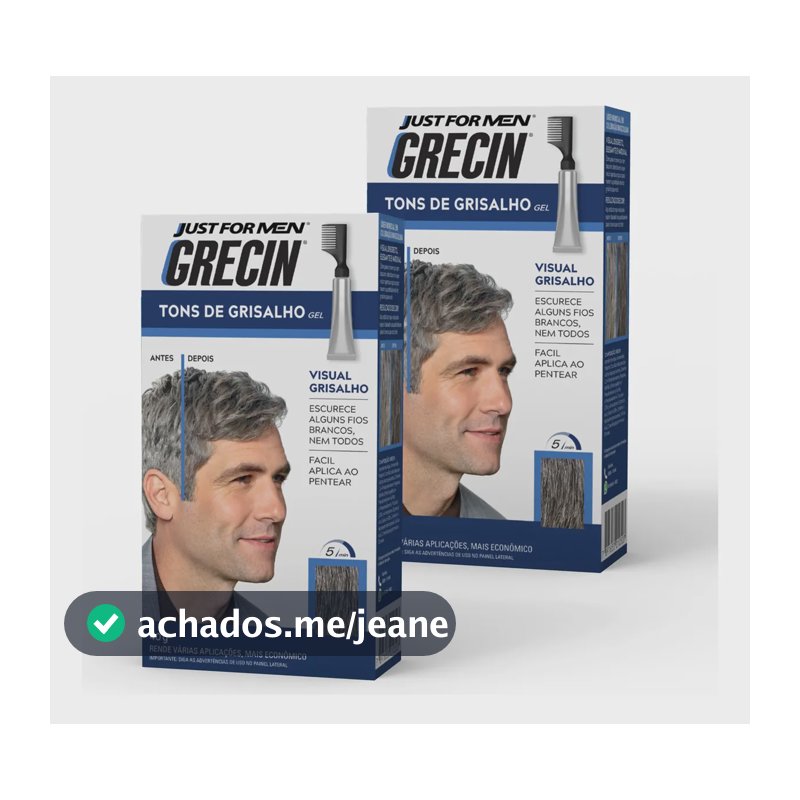 Kit Tintura Em Gel Grecin Tons De Grisalhos 2 Unidades 40g