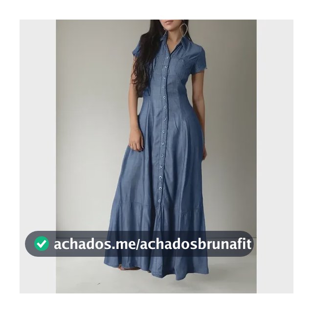 Vestido Feminino Gola Jeans