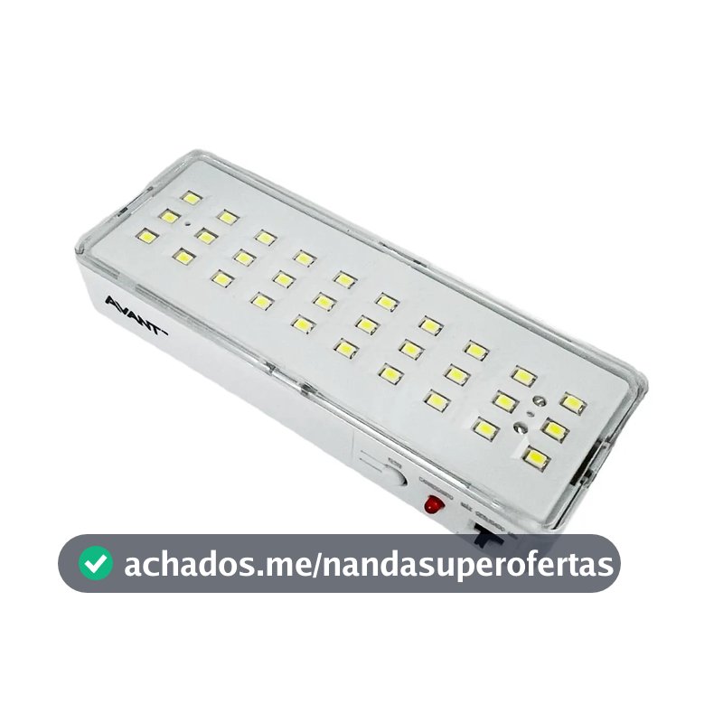 Luminária Emergência Led Barra 1w Avant 30 Leds Branco Frio