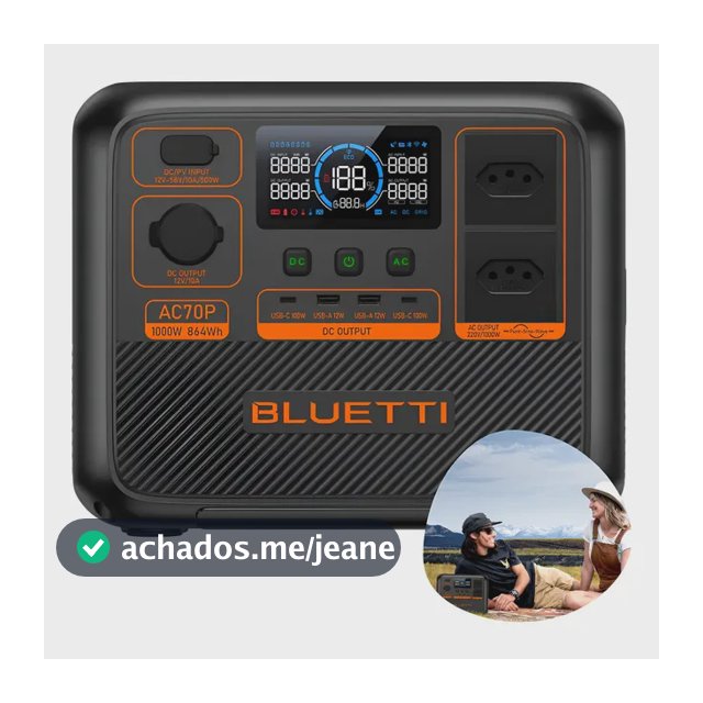 Bluetti Ac70p Monofásico Gerador Solar 864wh