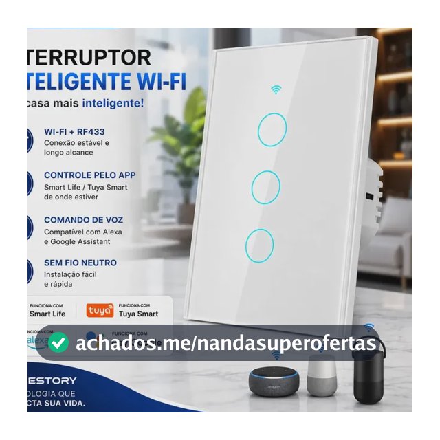 Forestory Interruptor Inteligente Dimmer Wifi 3 Botão Touch Alexa Touch Tuya Smart Life Alexa Google Home Aligenie Yandex Alice Smart Automação Compatível Wifi 2.4ghz Rf433 Bluetooth 100-240v 10a
