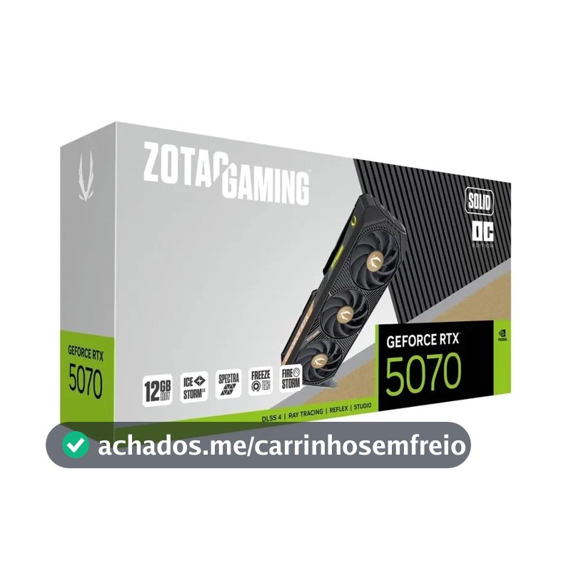 Placa De Vídeo Nvidia Zotac Geforce Rtx 5070 Solid Oc 12gb