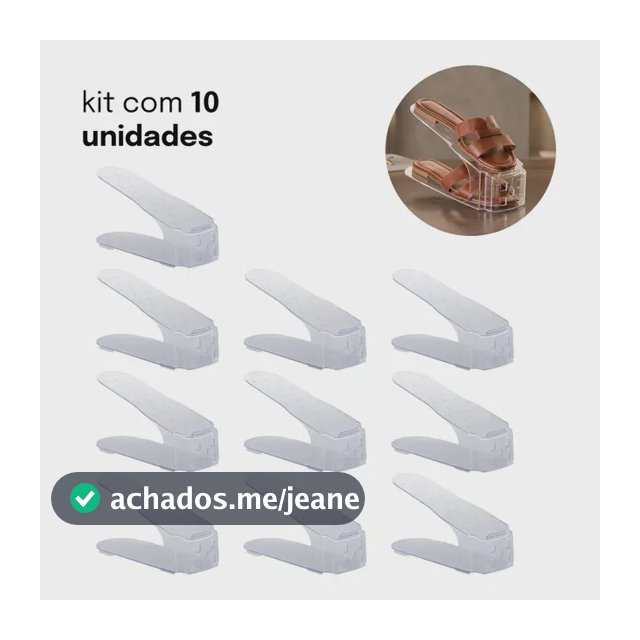 Kit 10 Organizadores De Sapatos Paramount Empilhável Economiza Espaço Organizador De Calçados Para Guarda Roupa Armário Sapateira Plástico Resistente Antiderrapante Fácil Montagem Unissex