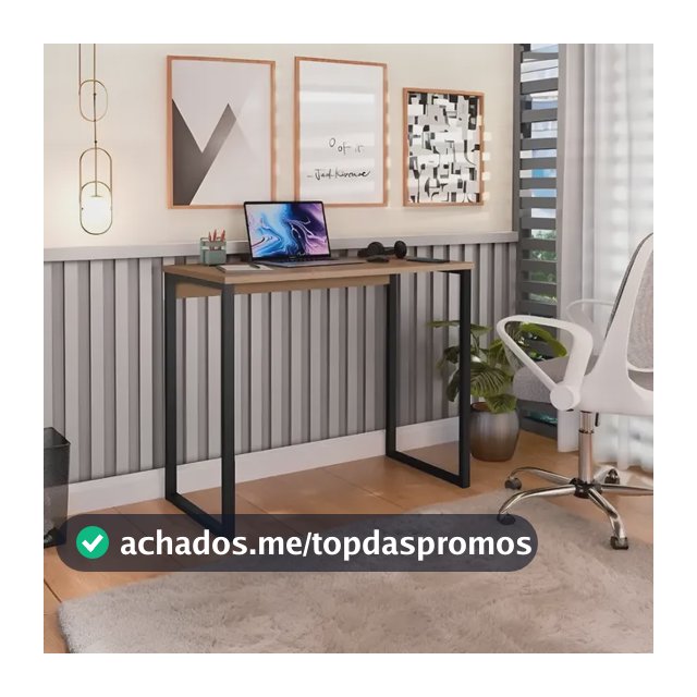 Escrivaninha Industrial Mesa Estudo Aparador Office Aço Mdf