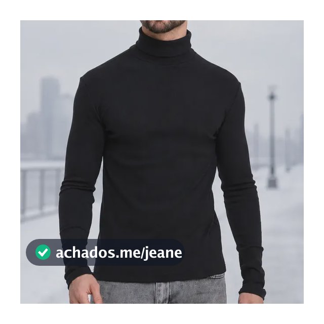 Camisa Manga Longa Cacharrel Masculino Gola Alta Canelado