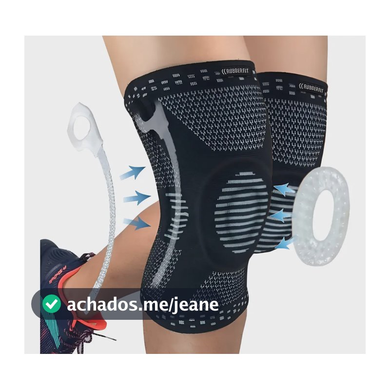 Joelheira De Compressão Elástica Ortopedica Crossfit Premium Cor Preto Tamanho M