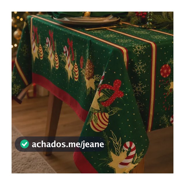 Toalha De Mesa Natalina 6 Lugares 2,20x1,40 Estampa Natal