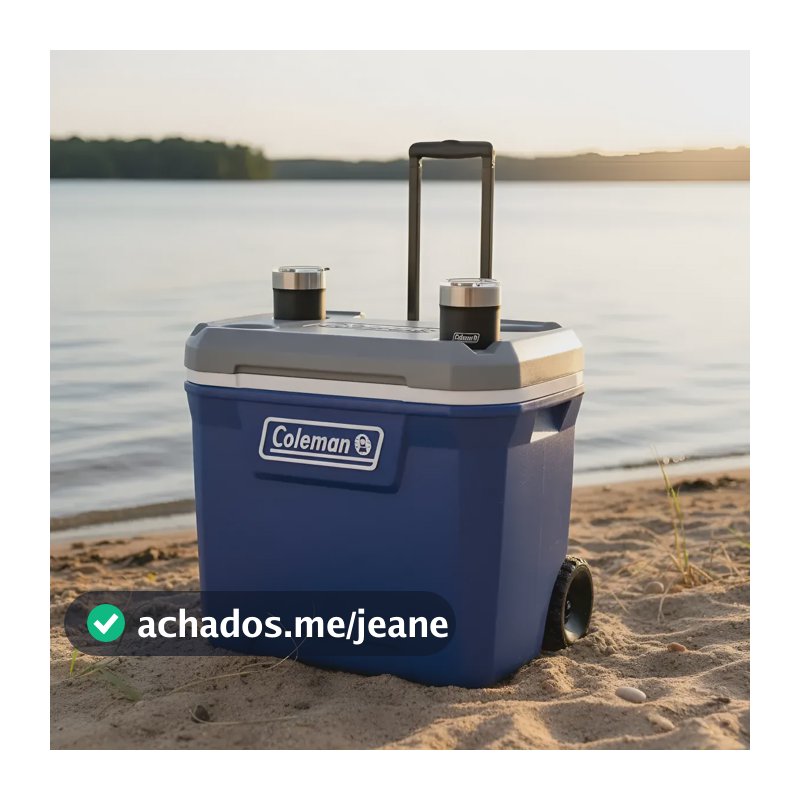 Caixa Termica Coleman Com Rodinha 61,5 Litros Lakeside Azul