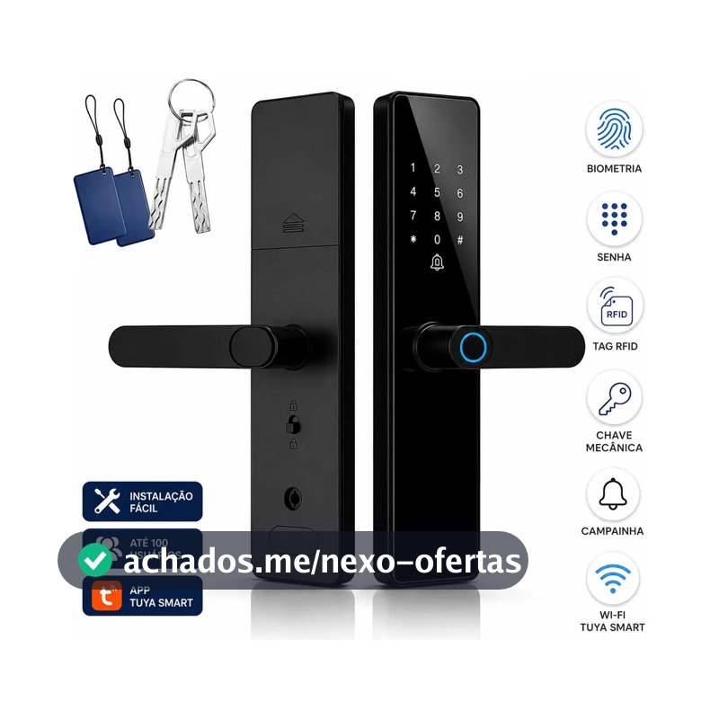 Fechadura Eletrônica Inteligente Digital Com Biometria Senha