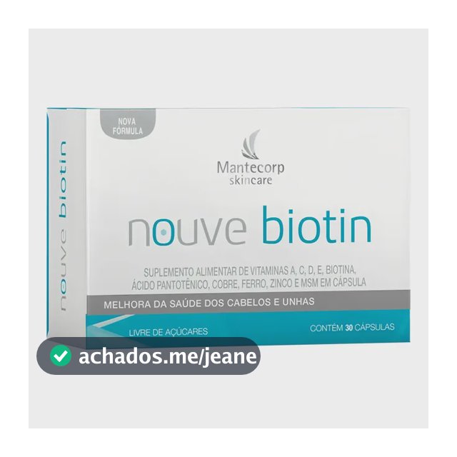 Suplemento em cápsula Mantecorp Nouve Biotin - Alimentar Sem sabor de 30 un