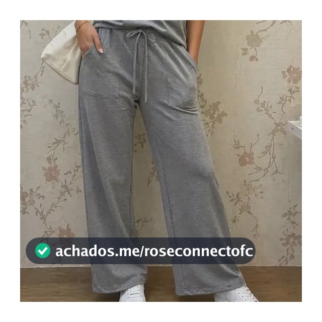 Conjunto Feminino Calça Pantalona E Blusa De Moletinho
