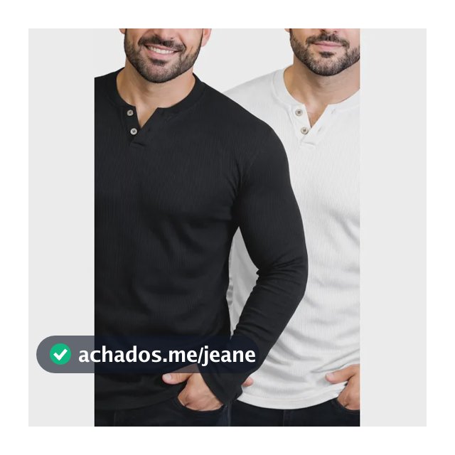 Kit 2 Camiseta Henley Masculina Manga Longa Slim 2 Botões