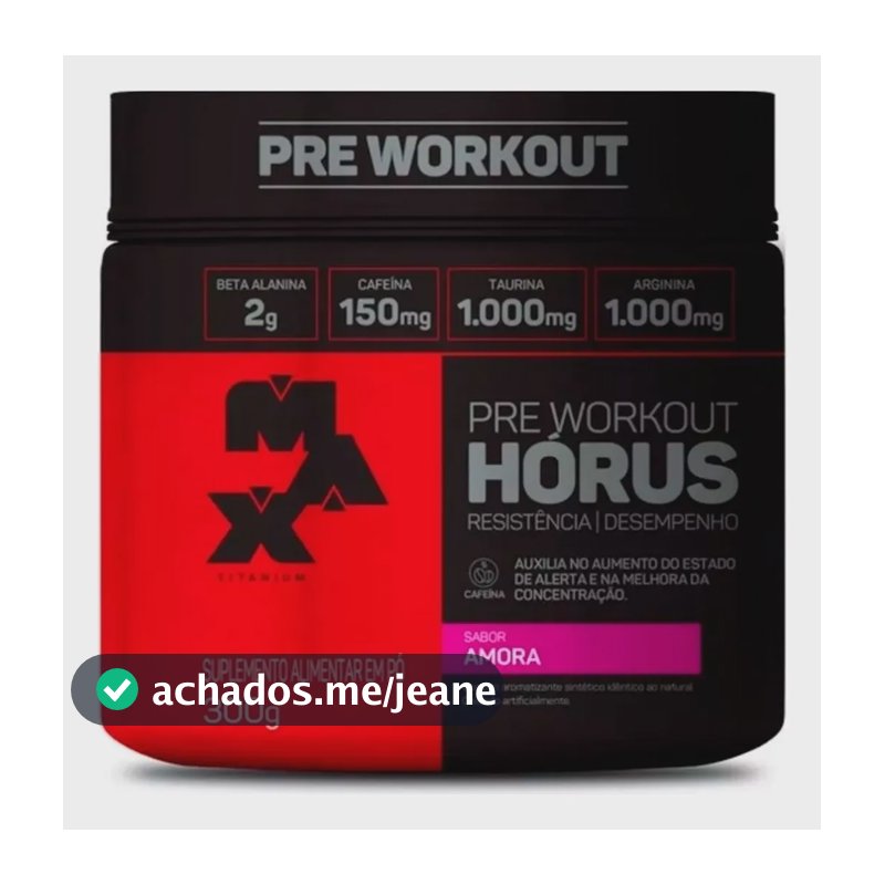 Pre Treino Horus Max Titanium Amora Pote 300g Amora