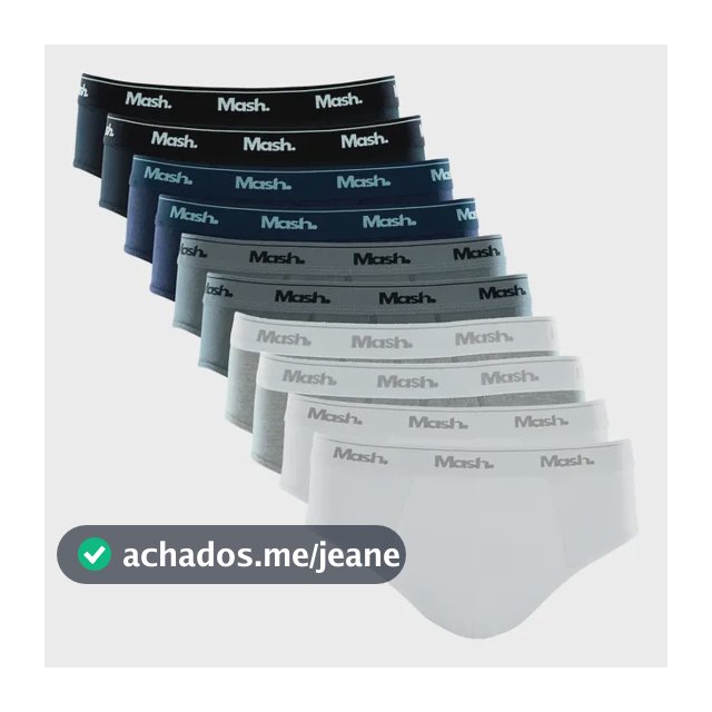 Kit Cueca Slip Mash 10 Peças Masculina Algodão Elástico