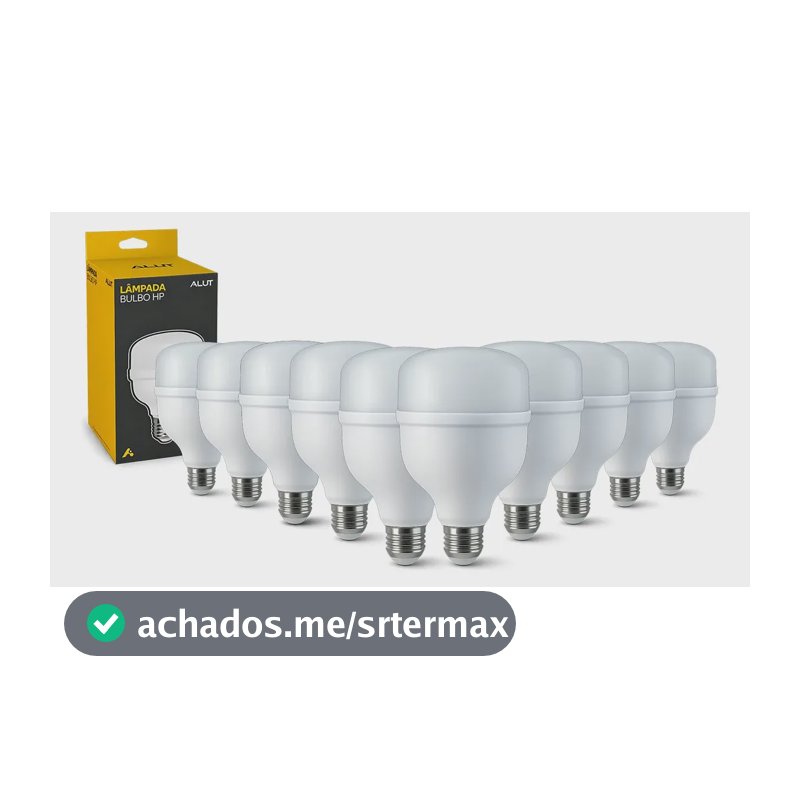 Kit 10 Lâmpadas LED Bulbo 50W Alta Potência Branco Frio 6500K Bivolt E27 - Super Bulbo Econômica 4000 Lúmens Ideal Galpão Fábrica Comércio