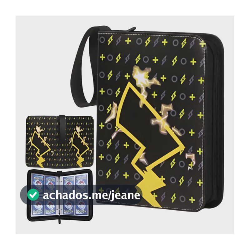 Fichário Porta Cards Pokémon 400 Capa Dura Com Zíper