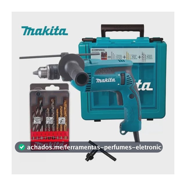 Makita HP1640KX1 COM MALETA E KIT DE BROCAS