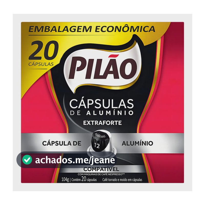 Cápsulas de Alumínio Pilão Espresso Extraforte 20 Unidades