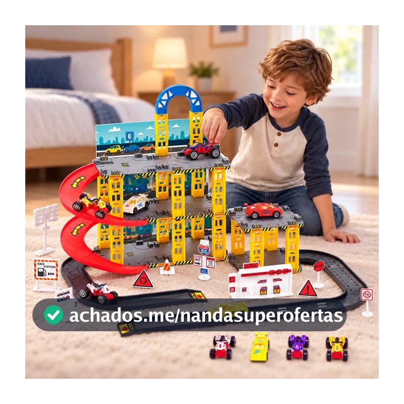 Pista De Carrinhos Brinquedo Infantil Corrida Lava Rápido Colorido