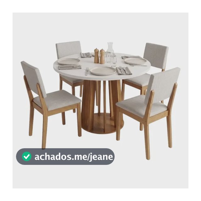 Conjunto De Jantar Mesa Redonda 0,90m Veneza 4 Cad Marrom Liso
