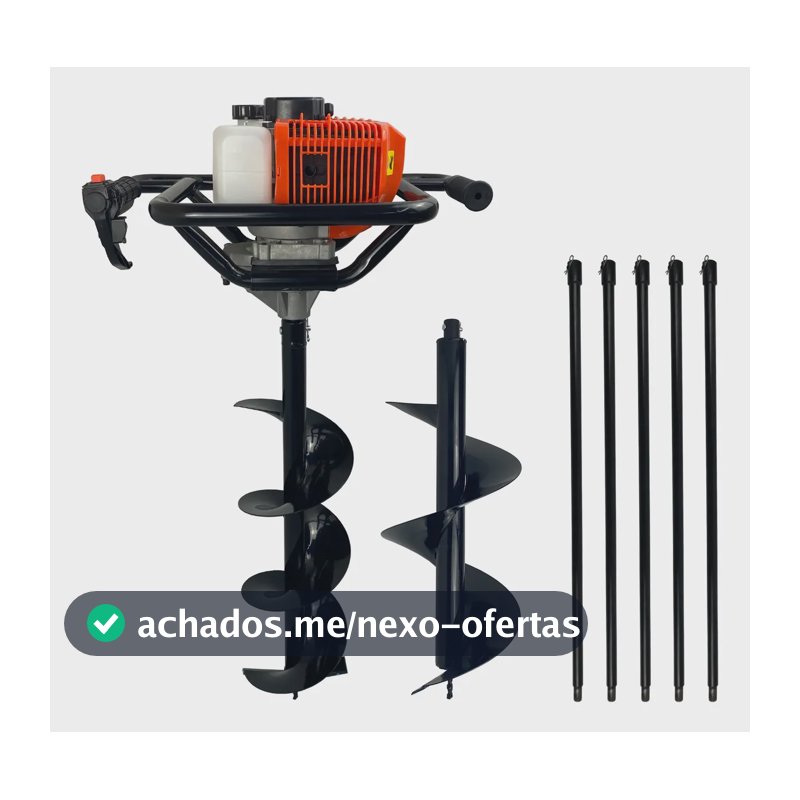 Perfurador De Solo Gasolina Kit Brocas 80x20/30 Extensor 5m