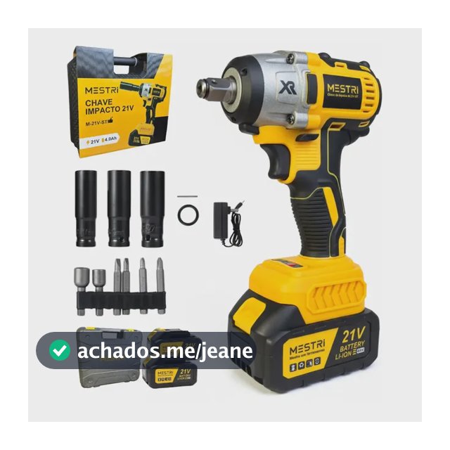 Chave De Impacto a Bateria Profissional Recarregável 4ah Brushless Parafusadeira Furadeira Alta Potência Sem Escova 2 Baterias MESTRI