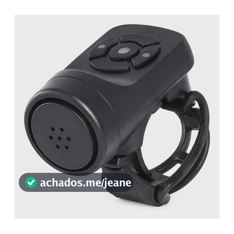 Buzina Elétrica Para Bike Recarregável 4 Sons Alarme Sensor Preto