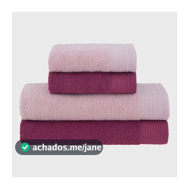 Jogo de toalhas de banho Buddemeyer Brisa 4pçs cor rosa e bordô