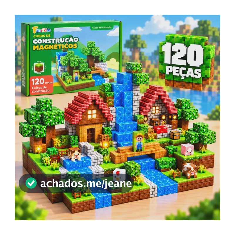 Blocos Magnéticos De Montar 96 Peças Brinquedo Educativo 120 Blocos De Construção