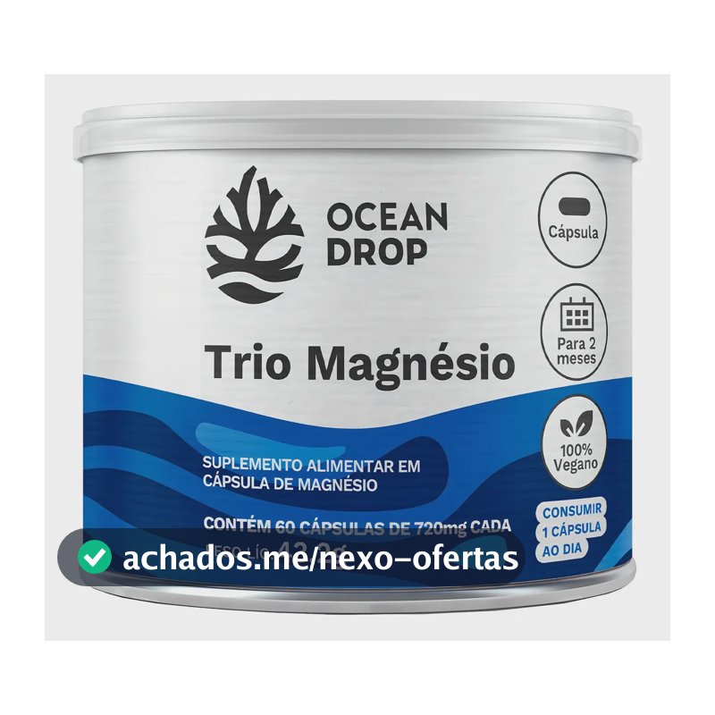 Magnésio Ocean DROP Premium em cápsula Sem sabor de 60 un