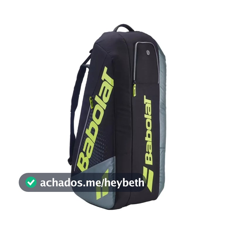 Raqueteira Babolat Classic Club Preta Com Alça Ajustável